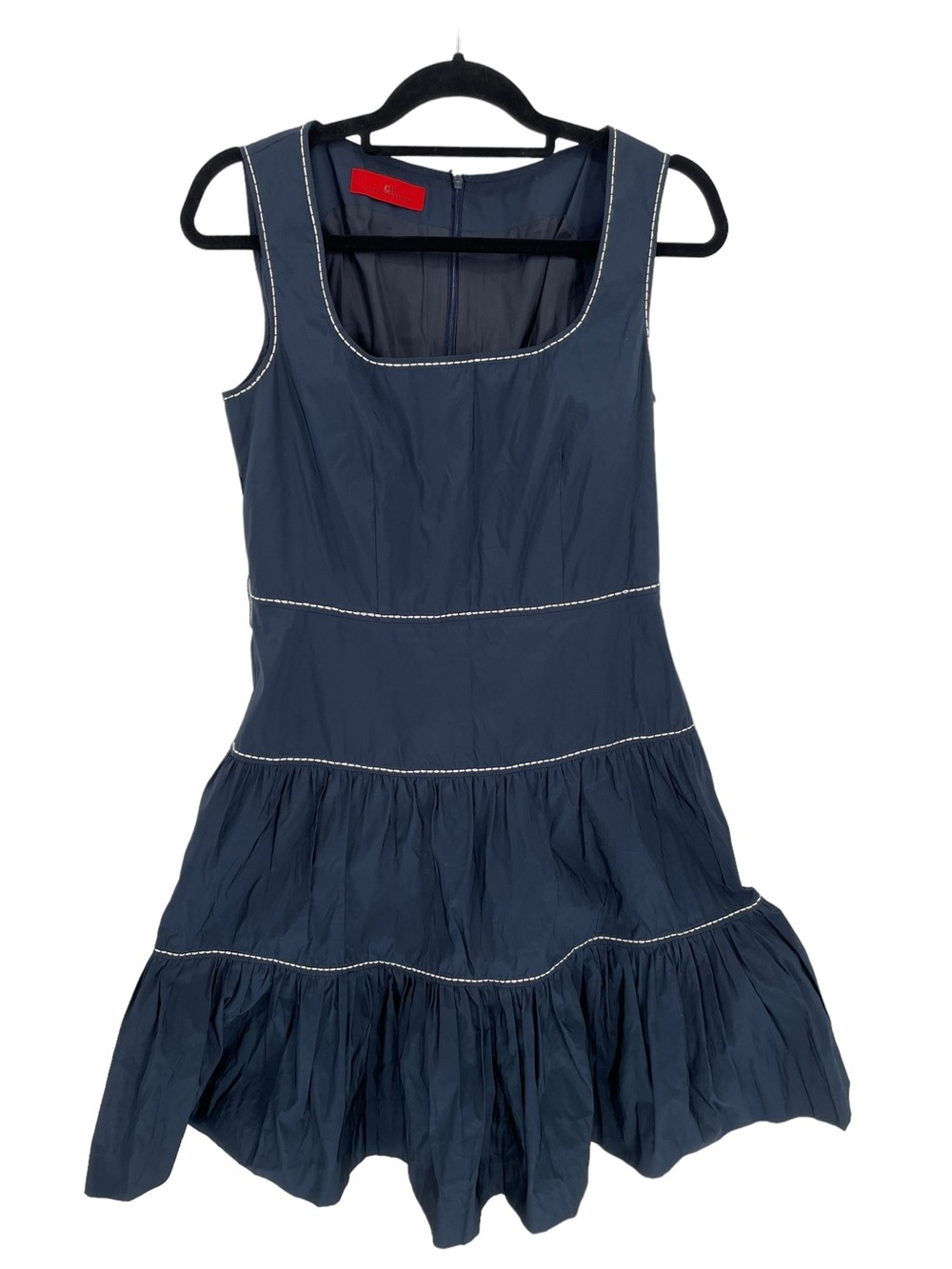 Carolina Herrera Tiered Tafeta/Poly Sleeveless Polished Feminine Dress - Sz 6